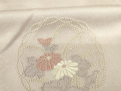平和屋着物■中国三大刺繍　相良刺繍　総刺繍　訪問着　花丸文　正絹　逸品　DABJ9222ya