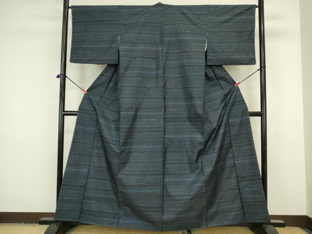 平和屋着物■本場大島紬　7マルキ　横段文　正絹　逸品　未使用　DABJ9223ya