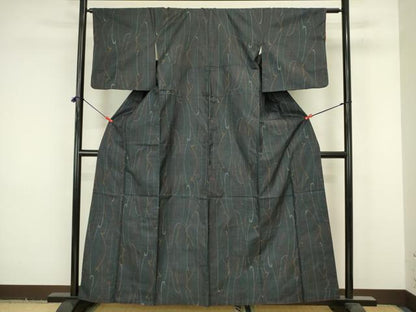 平和屋着物■本場大島紬　7マルキ　抽象文　正絹　逸品　DABJ9226ya