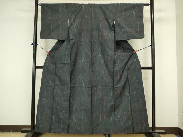 平和屋着物■本場大島紬　7マルキ　抽象文　正絹　逸品　DABJ9226ya