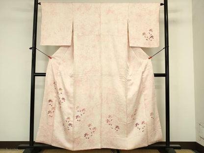 平和屋着物■訪問着　駒刺繍　枝花文　暈し染め　正絹　逸品　DABJ9229ya