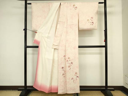 平和屋着物■訪問着　駒刺繍　枝花文　暈し染め　正絹　逸品　DABJ9229ya