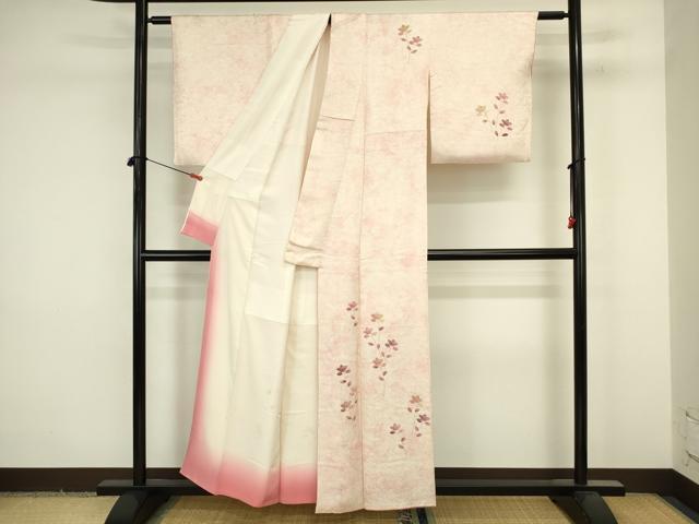 平和屋着物■訪問着　駒刺繍　枝花文　暈し染め　正絹　逸品　DABJ9229ya