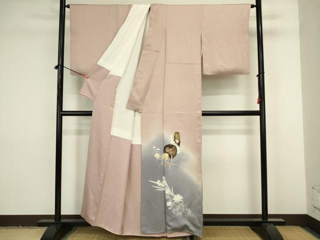 平和屋着物■豪華色留袖　手描き　陶器花文　暈し染め　金彩　正絹　逸品　DABJ9230ya