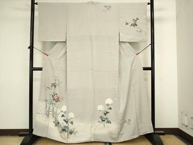 平和屋着物■訪問着　友禅　枝花文　暈し染め　正絹　逸品　DABJ9231ya