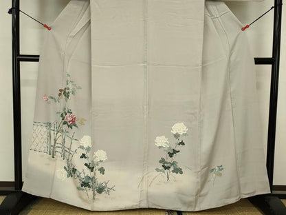 平和屋着物■訪問着　友禅　枝花文　暈し染め　正絹　逸品　DABJ9231ya