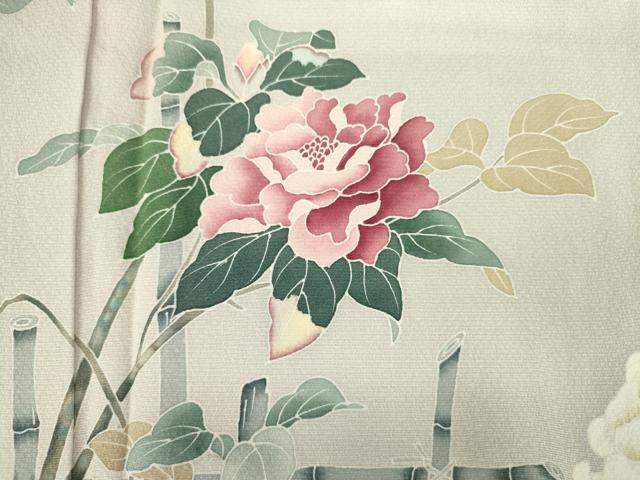 平和屋着物■訪問着　友禅　枝花文　暈し染め　正絹　逸品　DABJ9231ya