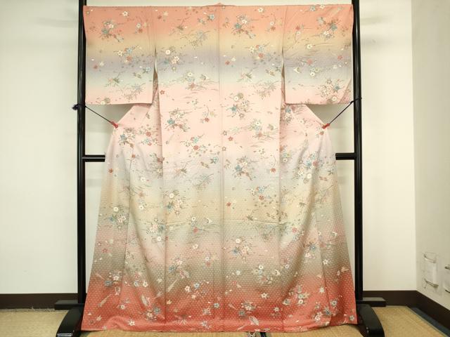 平和屋着物■訪問着　楽器花文　暈し染め　金彩　正絹　逸品　DABJ9233ya