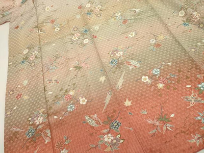 平和屋着物■訪問着　楽器花文　暈し染め　金彩　正絹　逸品　DABJ9233ya