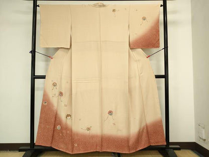 平和屋着物■訪問着　駒刺繍　宝尽くし　暈し染め　正絹　逸品　未使用　DABJ9234ya