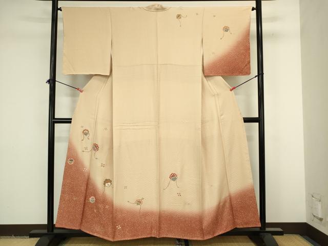 平和屋着物■訪問着　駒刺繍　宝尽くし　暈し染め　正絹　逸品　未使用　DABJ9234ya