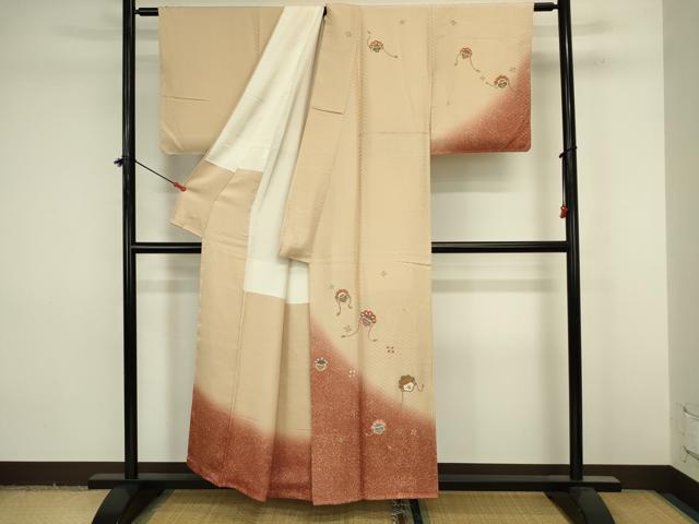 平和屋着物■訪問着　駒刺繍　宝尽くし　暈し染め　正絹　逸品　未使用　DABJ9234ya