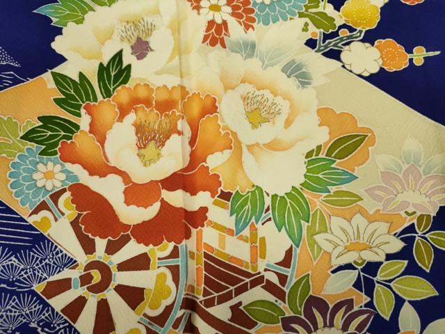 平和屋着物■訪問着　風景花車文　金彩　正絹　逸品　DABJ9235ya