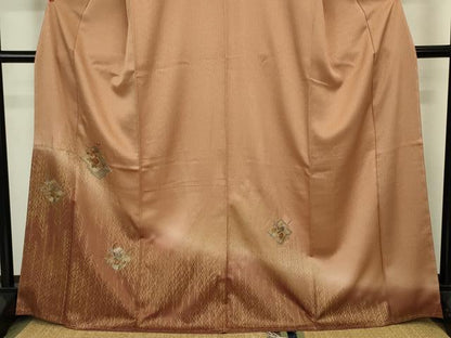 平和屋着物■中国三大刺繍　スワトウ刺繍　汕頭刺繍　訪問着　松皮菱花文　暈し染め　金彩　正絹　逸品　未使用　DABJ9236ya