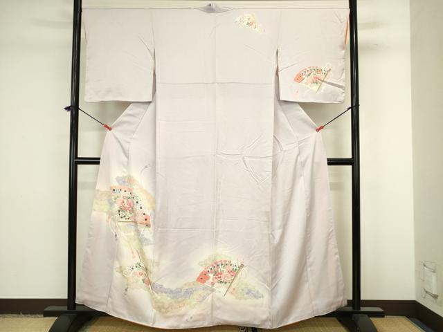 平和屋着物■訪問着　檜扇花文　暈し染め　金彩　正絹　逸品　DABJ9238ya