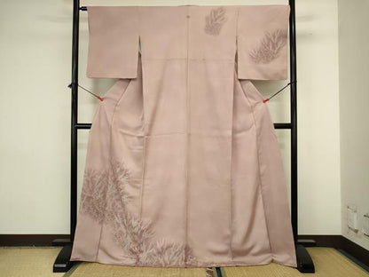 平和屋着物■訪問着　枝葉文　暈し染め　ロング丈　正絹　逸品　DABJ9240ya