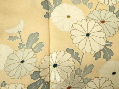 平和屋着物■訪問着　刺繍　菊尽くし　金彩　正絹　逸品　DABJ9241ya