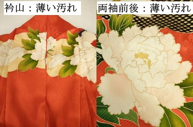 平和屋着物■豪華振袖　駒刺繍　牡丹文　金彩　正絹　逸品　DABJ9245ya