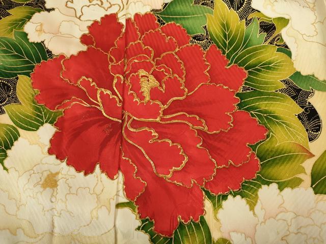 平和屋着物■豪華振袖　駒刺繍　牡丹文　金彩　正絹　逸品　DABJ9245ya