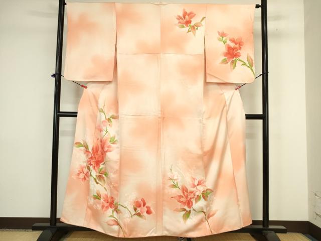 平和屋着物■訪問着　草花文　暈し染め　正絹　逸品　DABJ9246ya