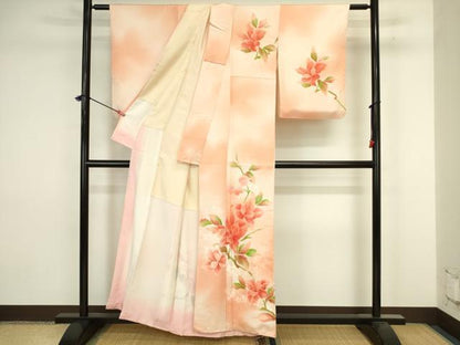 平和屋着物■訪問着　草花文　暈し染め　正絹　逸品　DABJ9246ya