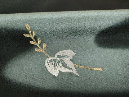 平和屋着物■豪華黒留袖　総刺繍　草葉文　暈し染め　金糸　正絹　逸品　DABJ9249ya