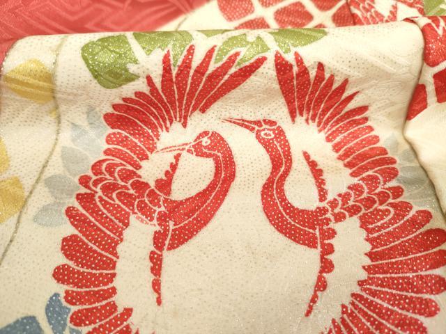 平和屋着物■豪華振袖　駒刺繍　誰が袖花文　金銀彩　正絹　逸品　DABJ9250ya