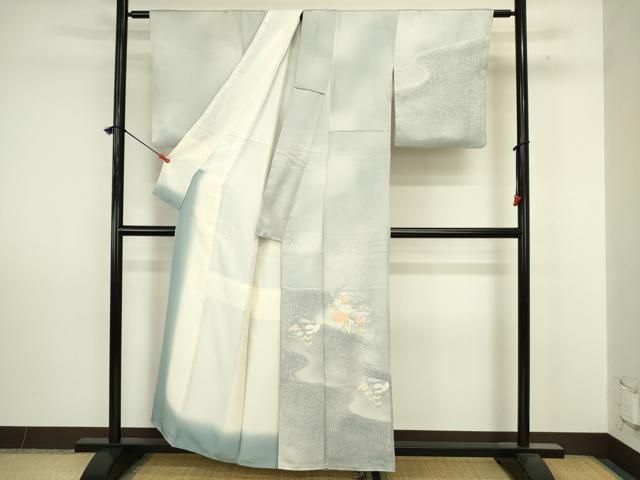 平和屋着物■訪問着　刺繍　絵巻花文　暈し染め　正絹　逸品　DABJ9252ya