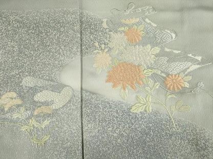 平和屋着物■訪問着　刺繍　絵巻花文　暈し染め　正絹　逸品　DABJ9252ya