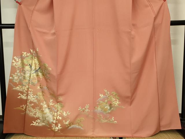 平和屋着物■訪問着　人物花松文　暈し染め　金銀彩　正絹　逸品　DABJ9256ya