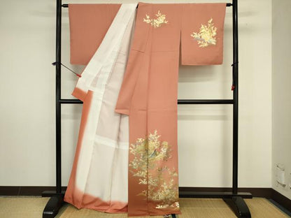 平和屋着物■訪問着　人物花松文　暈し染め　金銀彩　正絹　逸品　DABJ9256ya