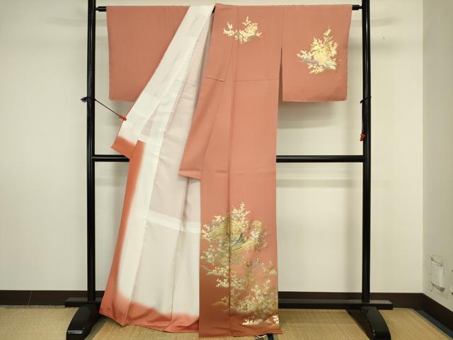 平和屋着物■訪問着　人物花松文　暈し染め　金銀彩　正絹　逸品　DABJ9256ya