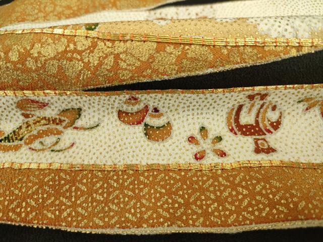 平和屋着物■豪華黒留袖　駒刺繍　束ね熨斗飛鶴花文　金彩　正絹　逸品　DABJ9259ya