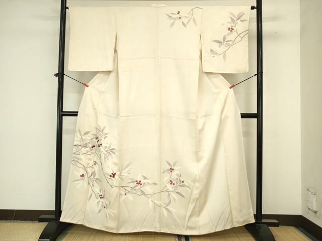平和屋着物■訪問着　刺繍　南天文　正絹　逸品　DABJ9263ya