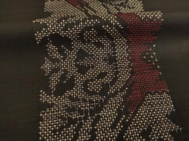 平和屋着物■本場大島紬　7マルキ　抽象間道　正絹　逸品　DABJ9266ya