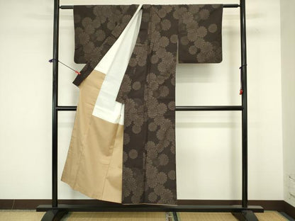 平和屋着物■上質な紬　菊尽くし　正絹　逸品　DABJ9268ya