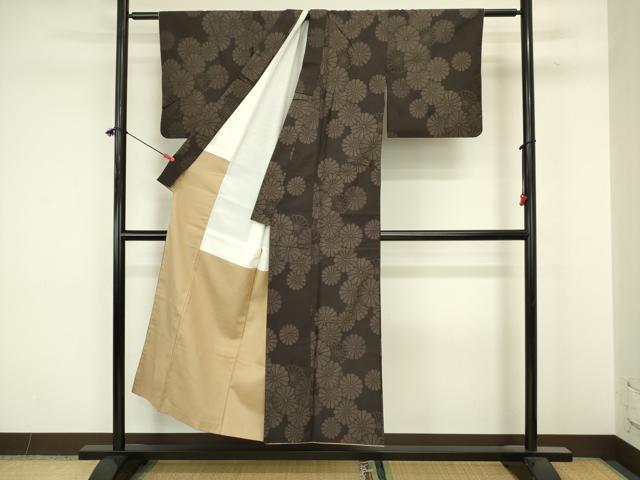 平和屋着物■上質な紬　菊尽くし　正絹　逸品　DABJ9268ya