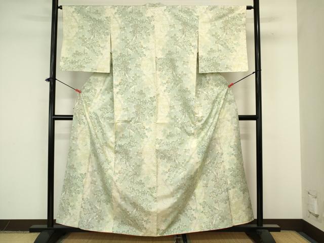 平和屋着物■本場大島紬　白大島　7マルキ　草葉文　正絹　逸品　DABJ9271ya