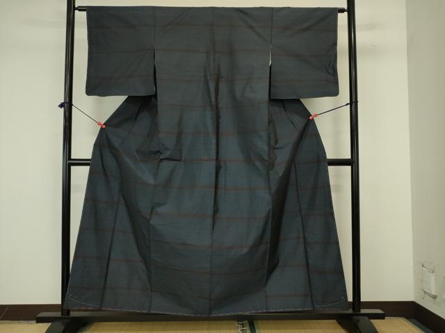 平和屋着物■本場大島紬　横段文　正絹　逸品　未使用　DABJ9273ya