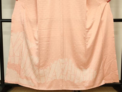 平和屋着物■訪問着　絞り　青海波花地紋　竹　正絹　逸品　DABJ9275ya