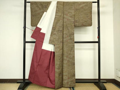 平和屋着物■本場大島紬　7マルキ　風景花文　正絹　逸品　DABJ9276ya