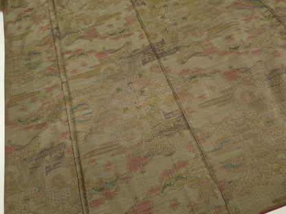 平和屋着物■本場大島紬　7マルキ　風景花文　正絹　逸品　DABJ9276ya