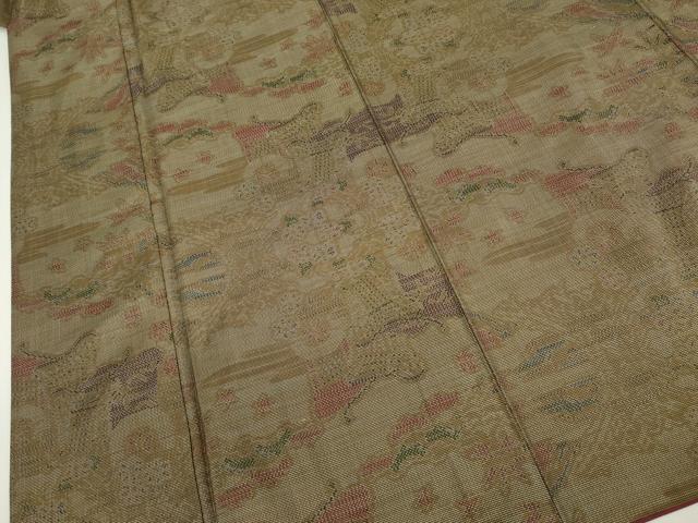 平和屋着物■本場大島紬　7マルキ　風景花文　正絹　逸品　DABJ9276ya