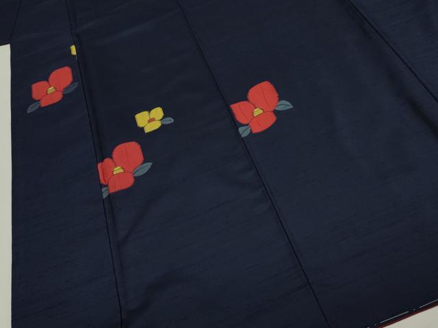 平和屋着物■上質な紬　椿　正絹　逸品　未使用　DABJ9277ya