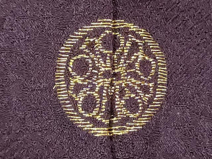 平和屋着物■訪問着　絞り　刺繍　流水草花文　金彩　正絹　逸品　DABJ9279ya