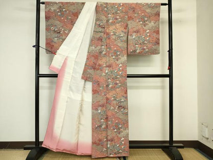 平和屋着物■上質な小紋　貝桶花文　金彩　正絹　逸品　DABJ9280ya