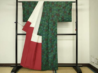 平和屋着物■本場大島紬　7マルキ　楓尽くし　正絹　逸品　DABJ9281ya
