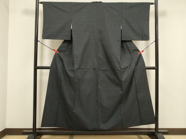 平和屋着物■本場大島紬　7マルキ　幾何学文　正絹　逸品　DABJ9286ya