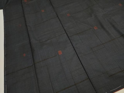 平和屋着物■本場大島紬　7マルキ　幾何学文　正絹　逸品　未使用　DABJ9290ya