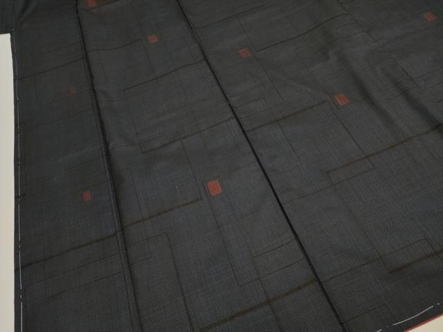平和屋着物■本場大島紬　7マルキ　幾何学文　正絹　逸品　未使用　DABJ9290ya